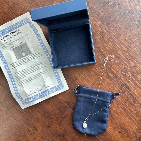 NWT 14kt white gold freshwater pearl necklace - Picture 3 of 6